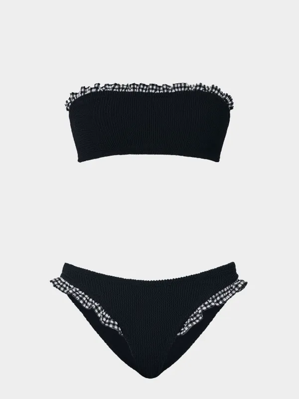 Trudy Bikini - Black Gingham made by Hunza G