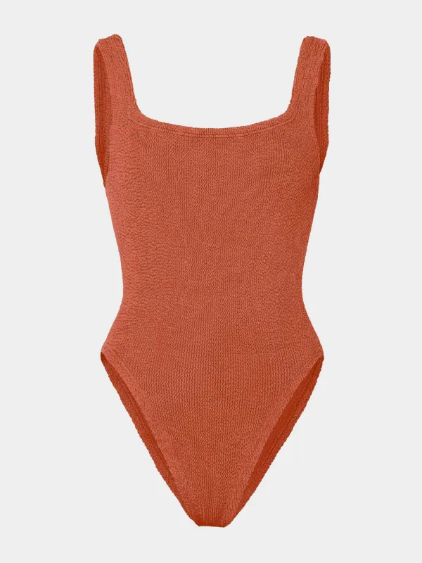 Square Neck Swim - Metallic Terracotta made by Hunza G