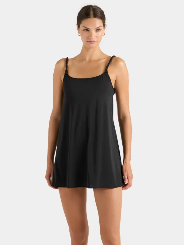 Twisty Strap Mini Dress - Black made by Hunza G