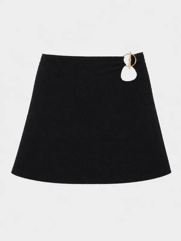 Mini Skirt With T Bar - Black made by Hunza G