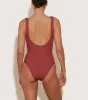 Celine Swim With Tonal Hoops - Metallic Rosewood sold by Hunza G