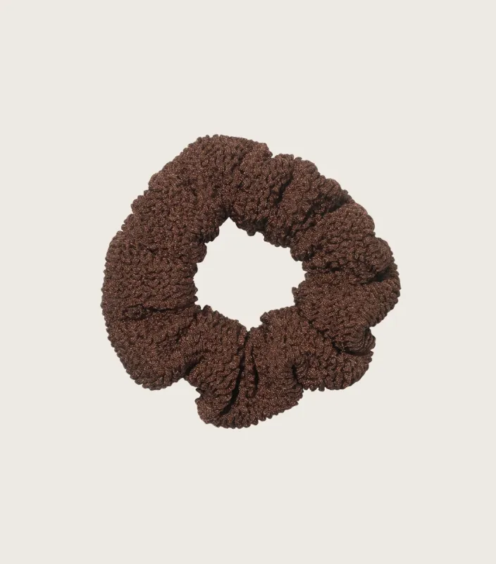 Scrunchie - Metallic Chocolate made by Hunza G