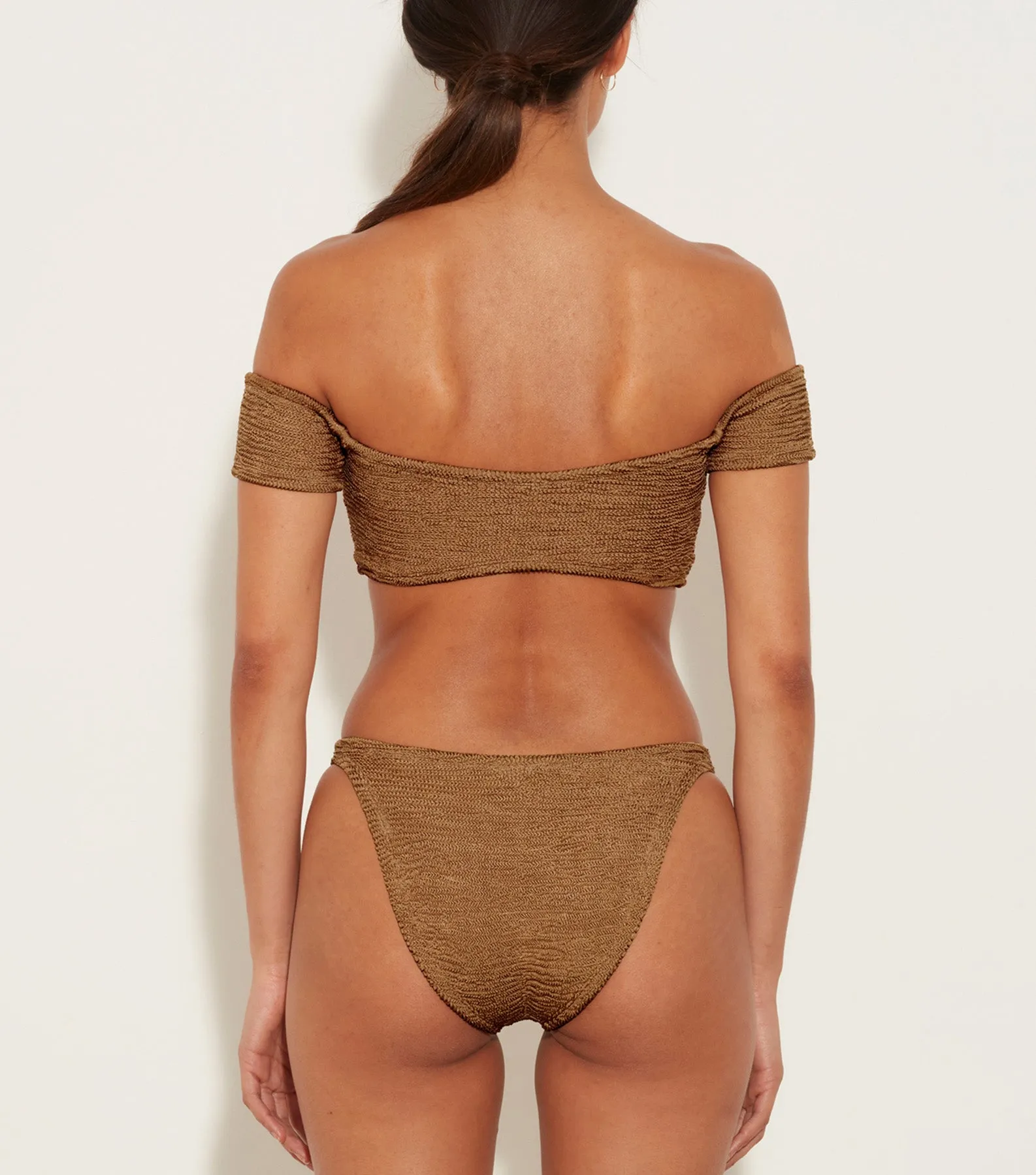 Brigette Bikini - Metallic Cocoa sold by Hunza G product image thumbnail 3