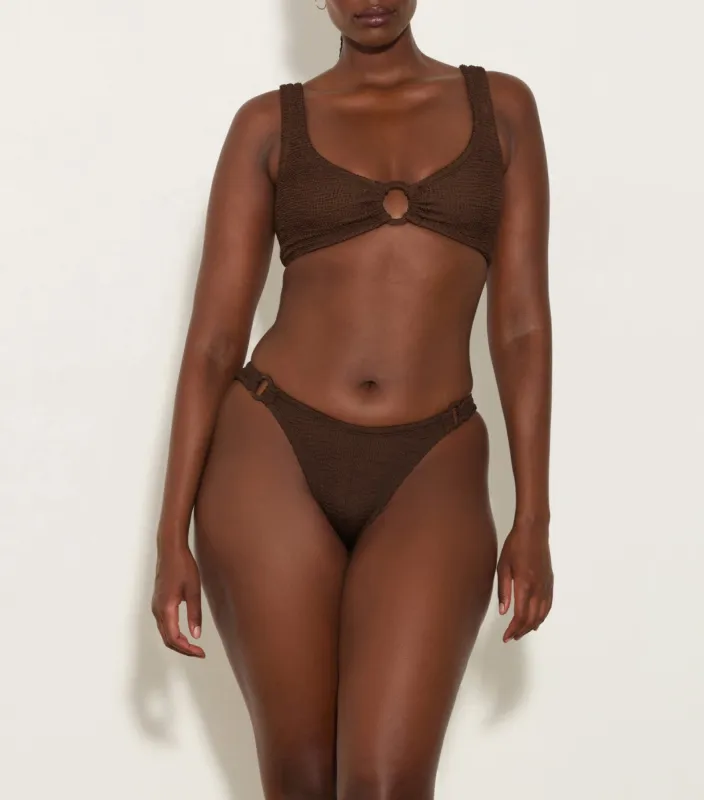 Hallie Bikini - Metallic Chocolate sold by Hunza G