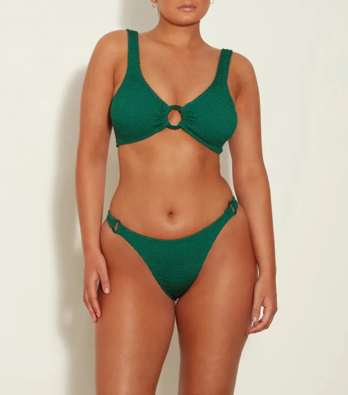 Hallie Bikini - Metallic Forest Green sold by Hunza G