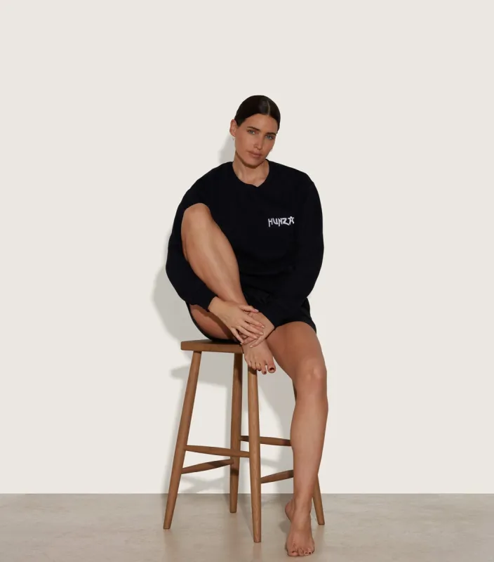80s Logo Sweatshirt - Black made by Hunza G