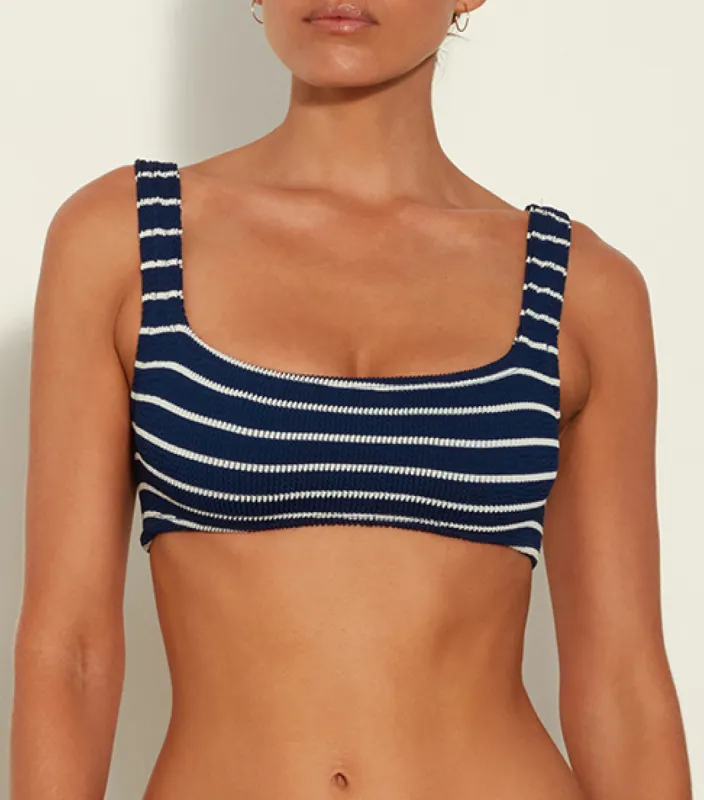 Xandra Bikini Top - Navy/White Stripe made by Hunza G