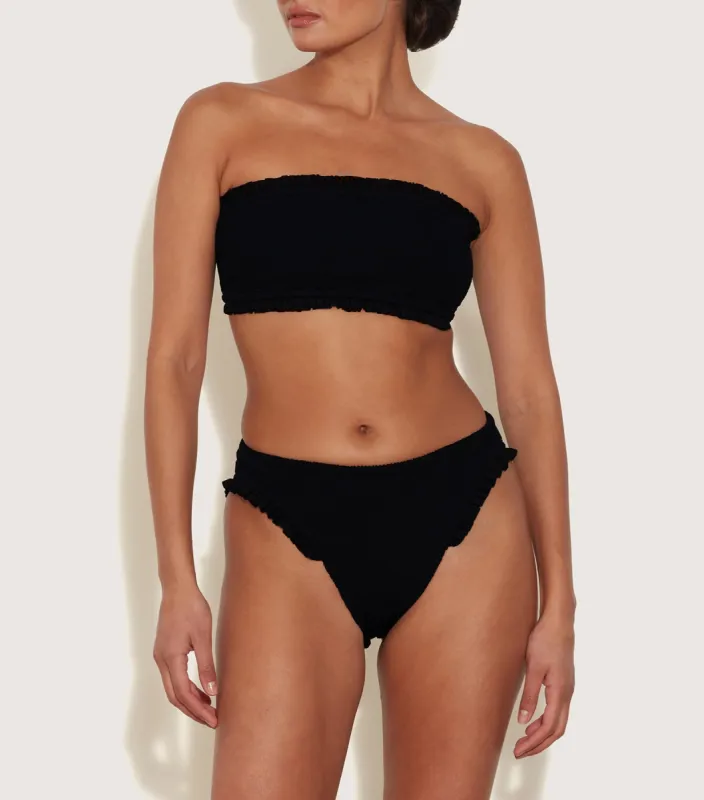 Tracey Frill Bikini - Black made by Hunza G