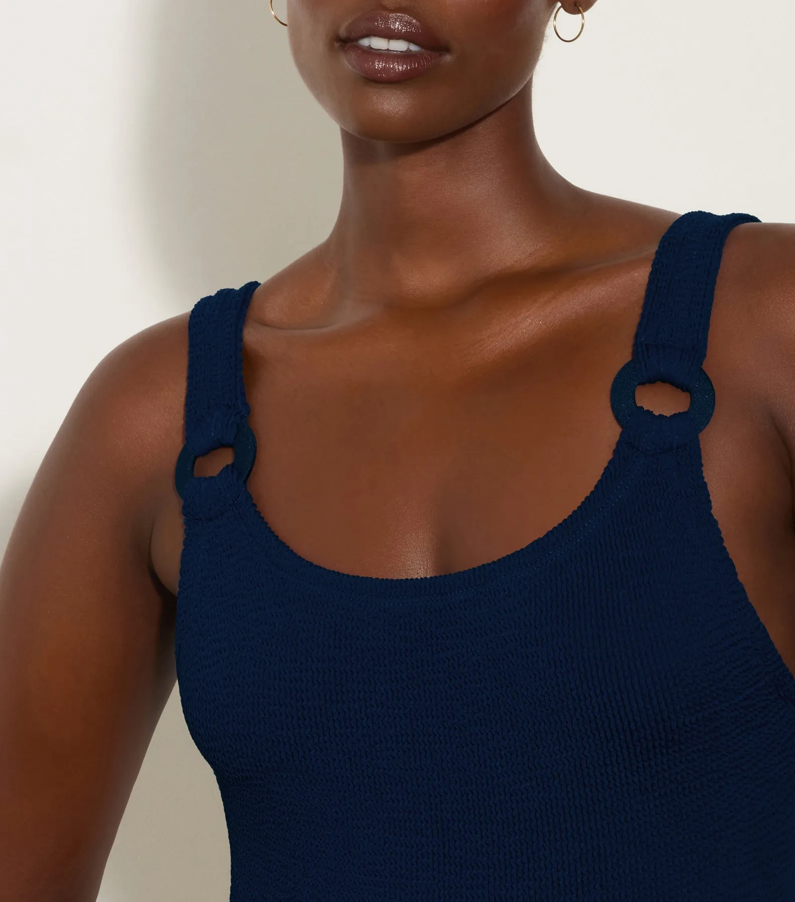 Domino Swim With Tonal Hoops - Navy sold by Hunza G product image thumbnail 5