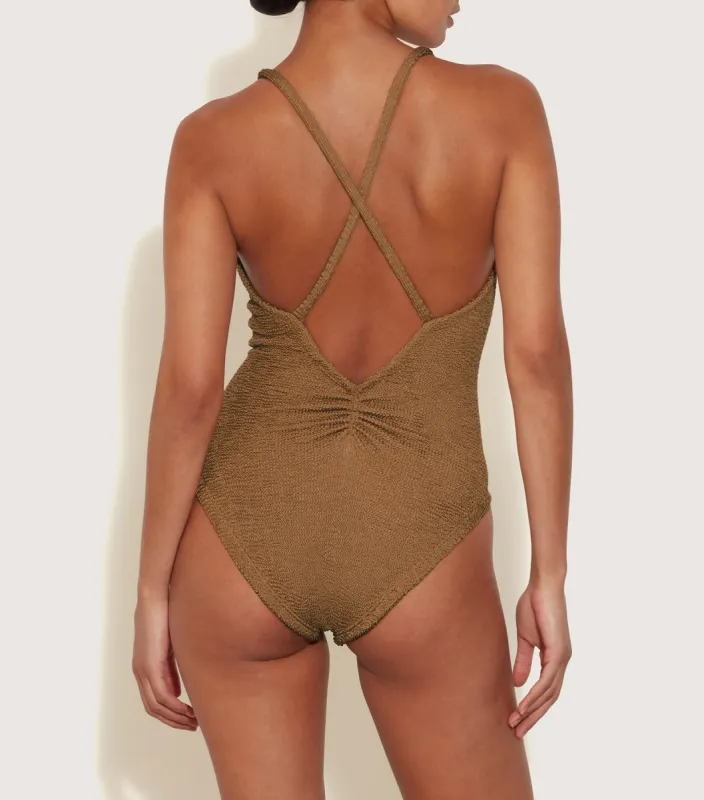 Bette Swim - Metallic Cocoa made by Hunza G