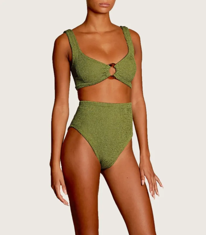 Nadine Bikini - Metallic Moss sold by Hunza G