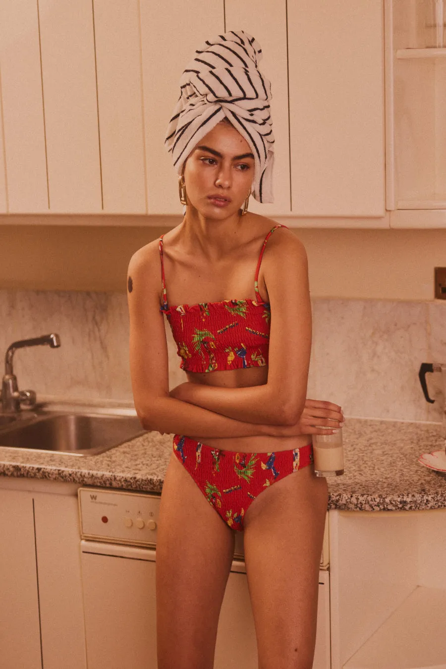 hettie shirred bikini top - cocktails sold by Damson Madder