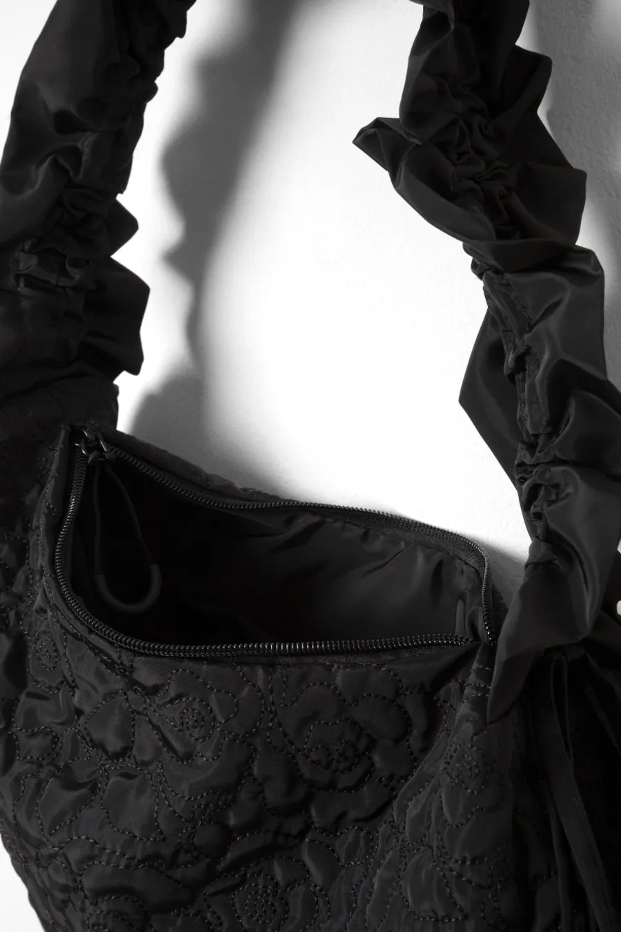 quilted ruched kidney bag - black sold by Damson Madder product image thumbnail 4