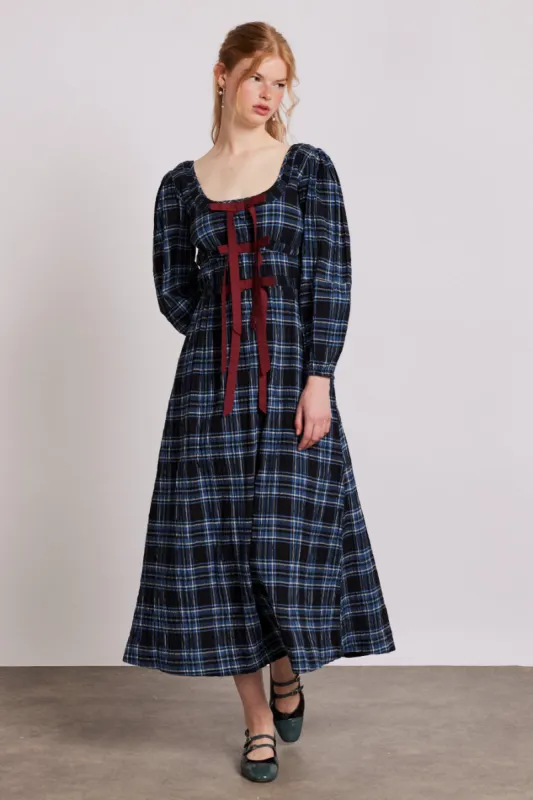 dakota midi dress - blue check sold by Damson Madder