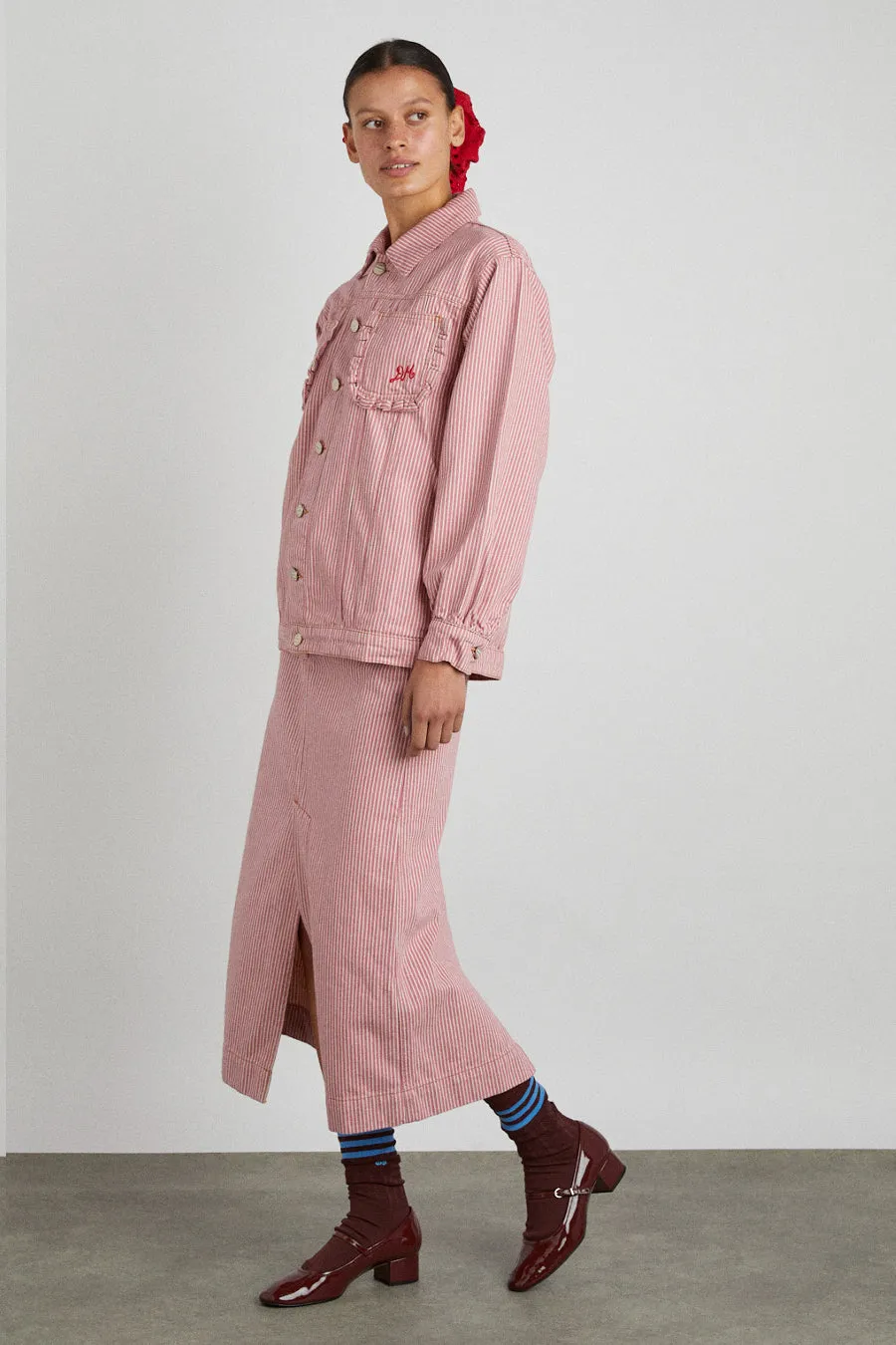 hickory skirt - pink stripe sold by Damson Madder product image thumbnail 3