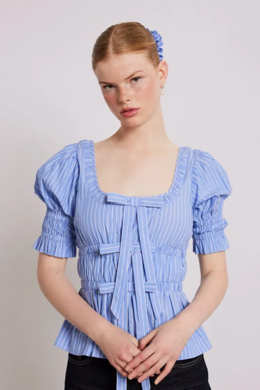bianca blouse - blue sold by Damson Madder