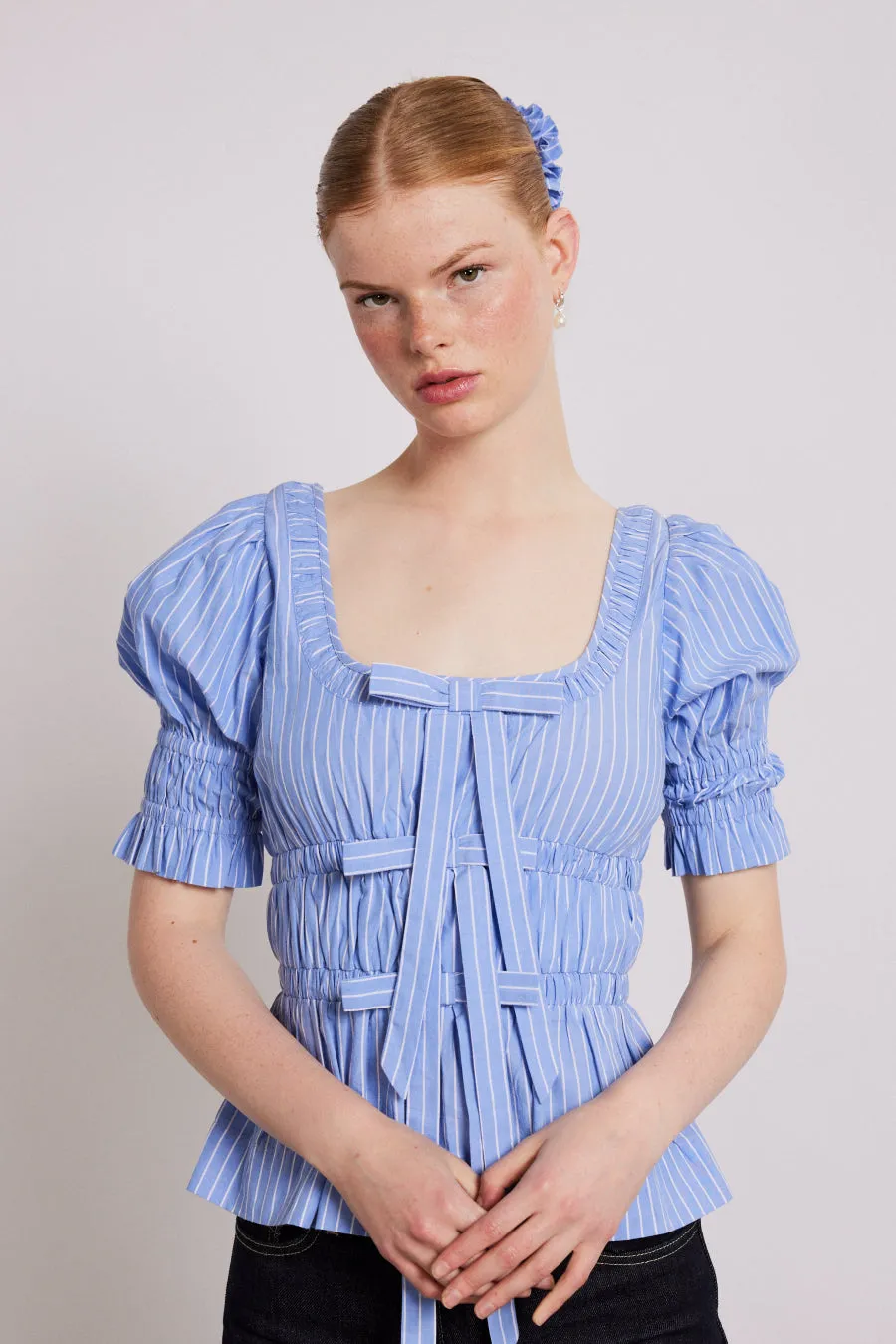 bianca blouse - blue sold by Damson Madder