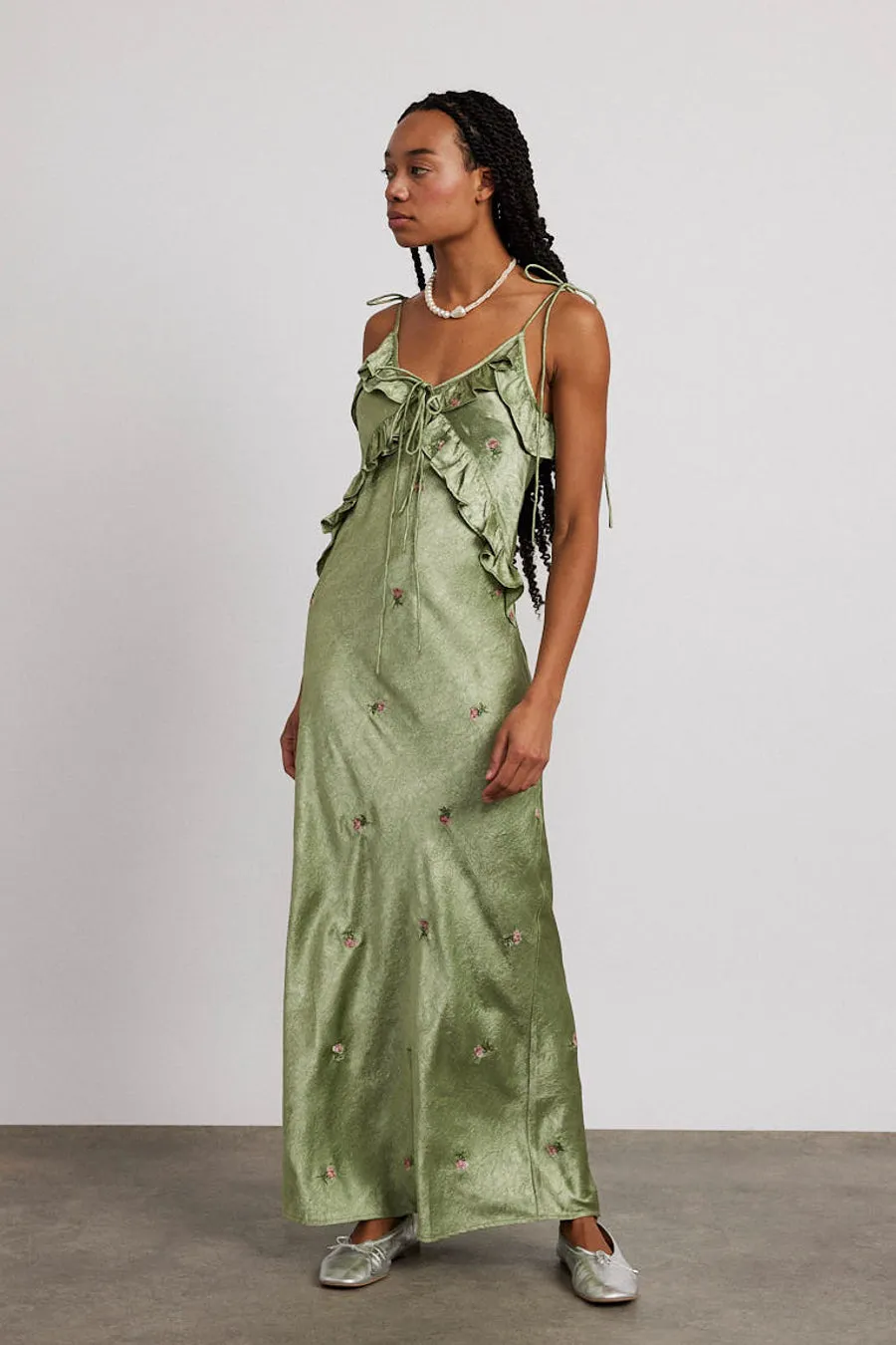 oceanus slip dress - sage rose sold by Damson Madder product image thumbnail 3