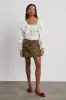 lily denim mini skirt- leopard sold by Damson Madder