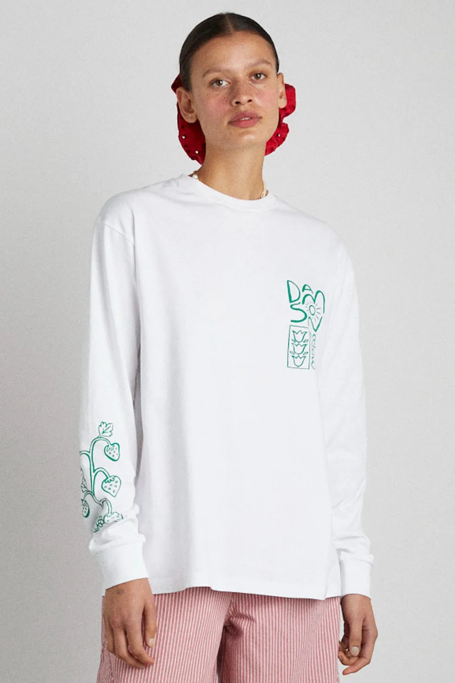green logo long sleeve tee sold by Damson Madder product image thumbnail 4