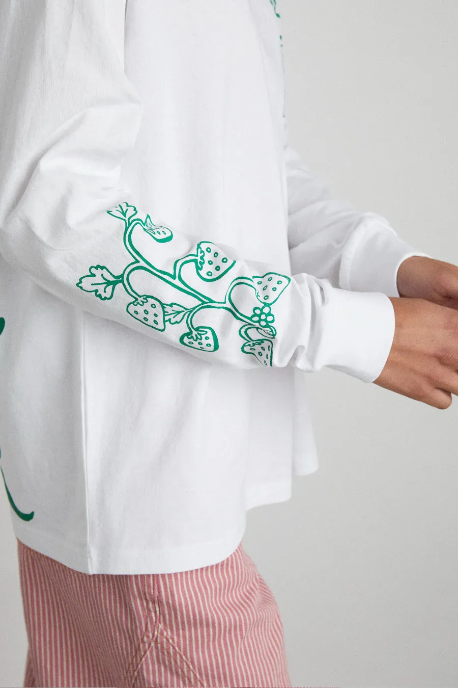 green logo long sleeve tee sold by Damson Madder product image thumbnail 3