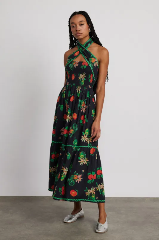 pia midi dress - apple print sold by Damson Madder
