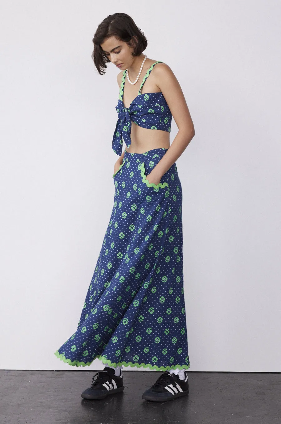 hyan midi skirt - floral sold by Damson Madder product image thumbnail 5