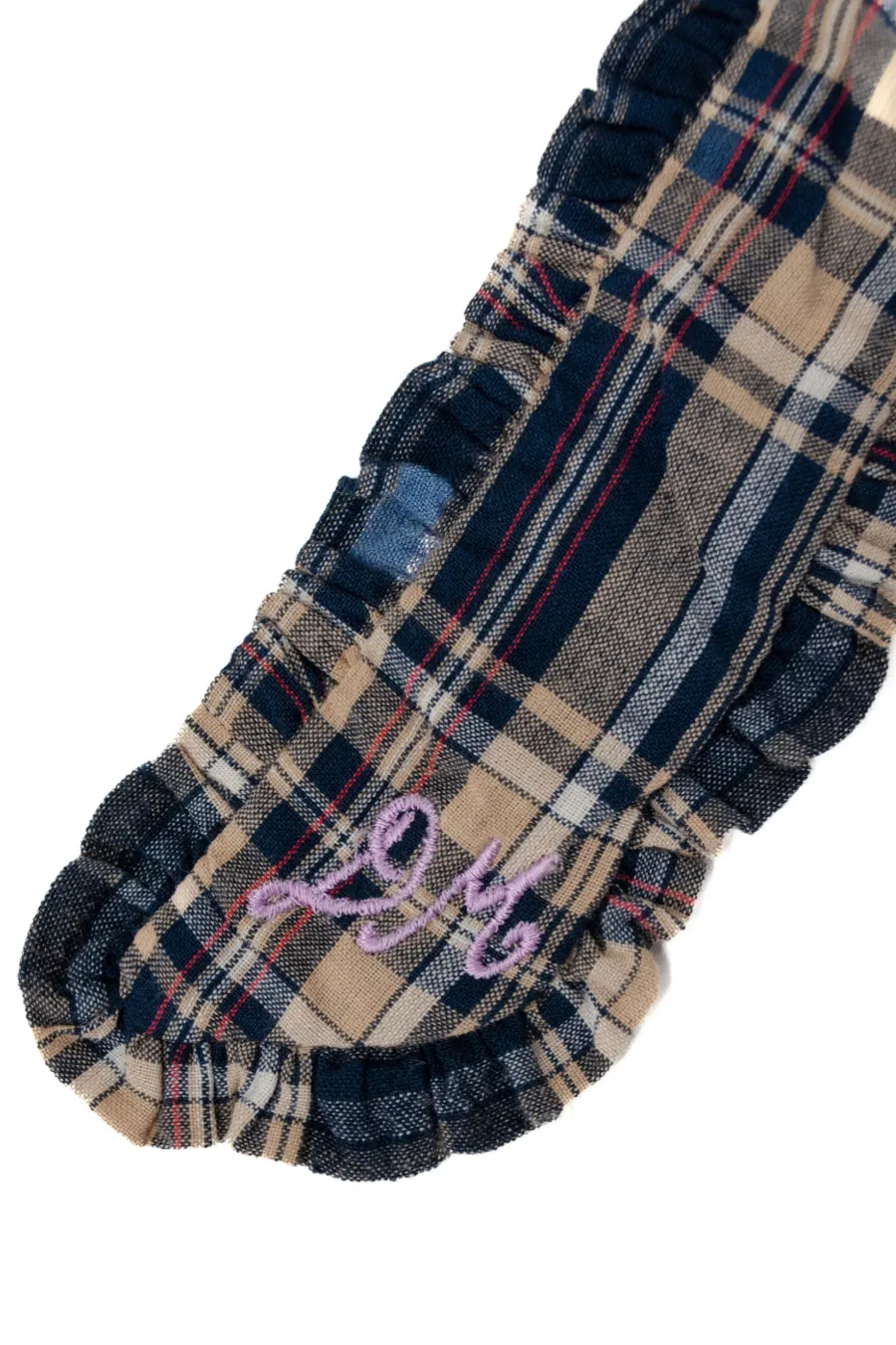 scrunchie with bow in check sold by Damson Madder product image thumbnail 4