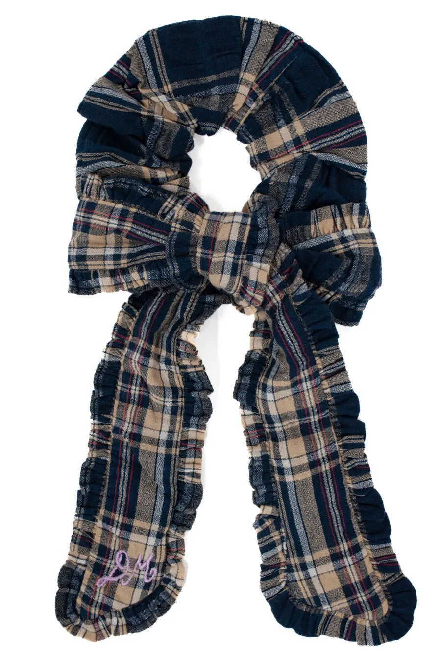 scrunchie with bow in check sold by Damson Madder product image thumbnail 2