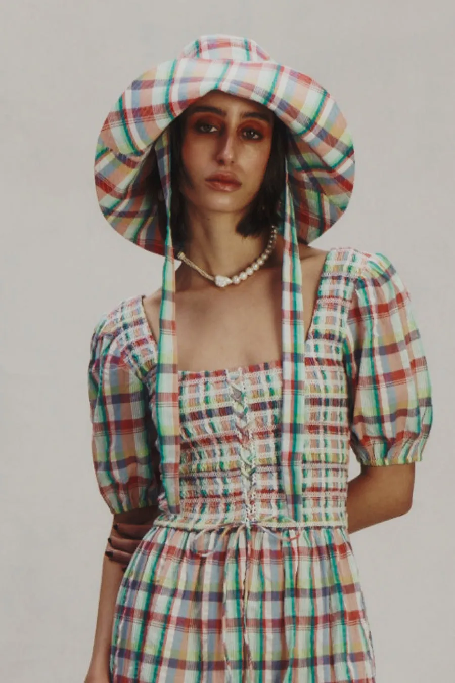 bucket hat - picnic check sold by Damson Madder product image thumbnail 2