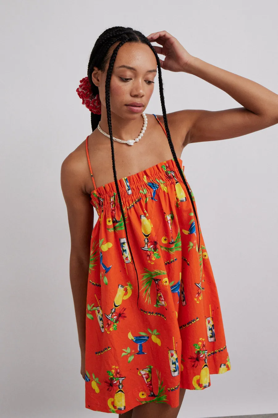 lila strappy mini dress - cocktail print sold by Damson Madder product image thumbnail 3