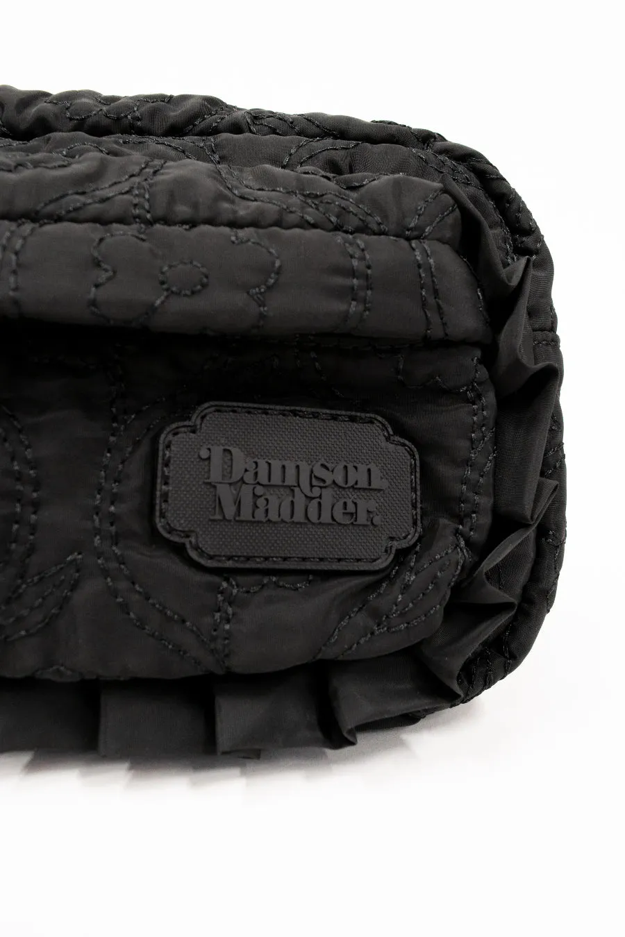 frill cross body bag in black floral stitch sold by Damson Madder product image thumbnail 4