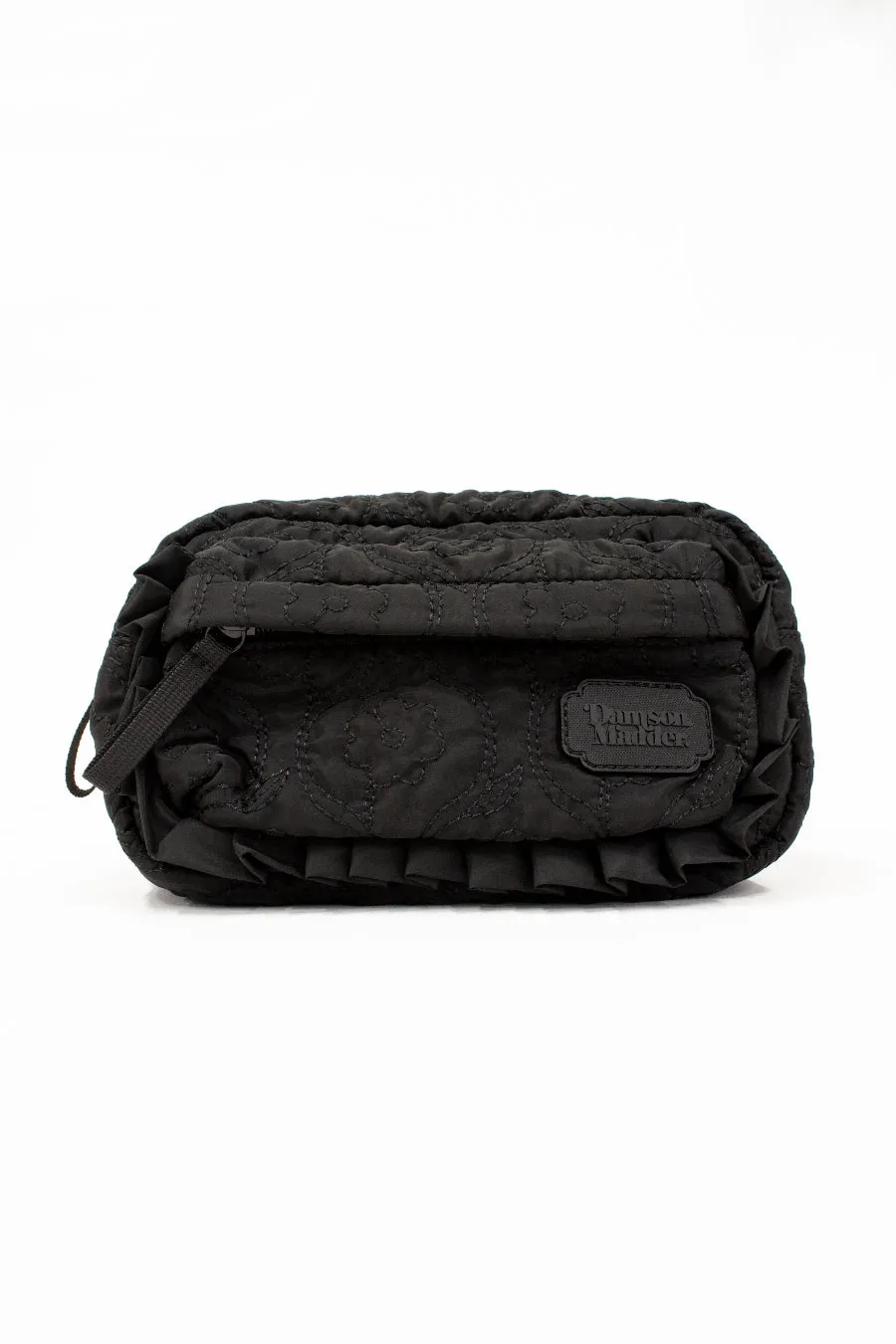 frill cross body bag in black floral stitch sold by Damson Madder product image thumbnail 3
