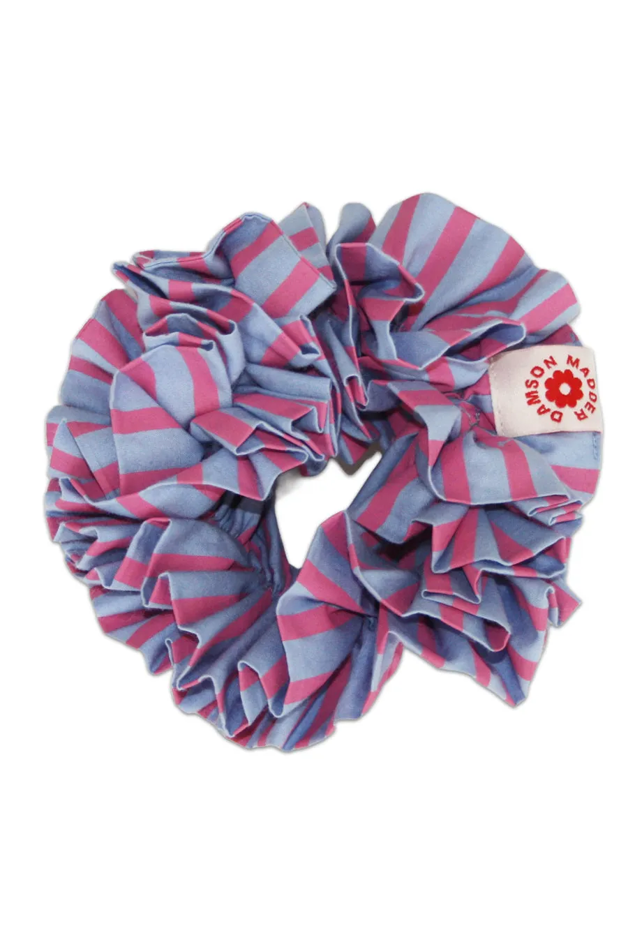 garter scrunchie - blue and pink stripe sold by Damson Madder product image thumbnail 2