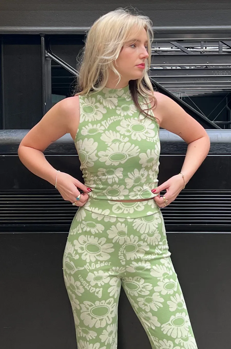 maeve jacquard strappy back tank sold by Damson Madder