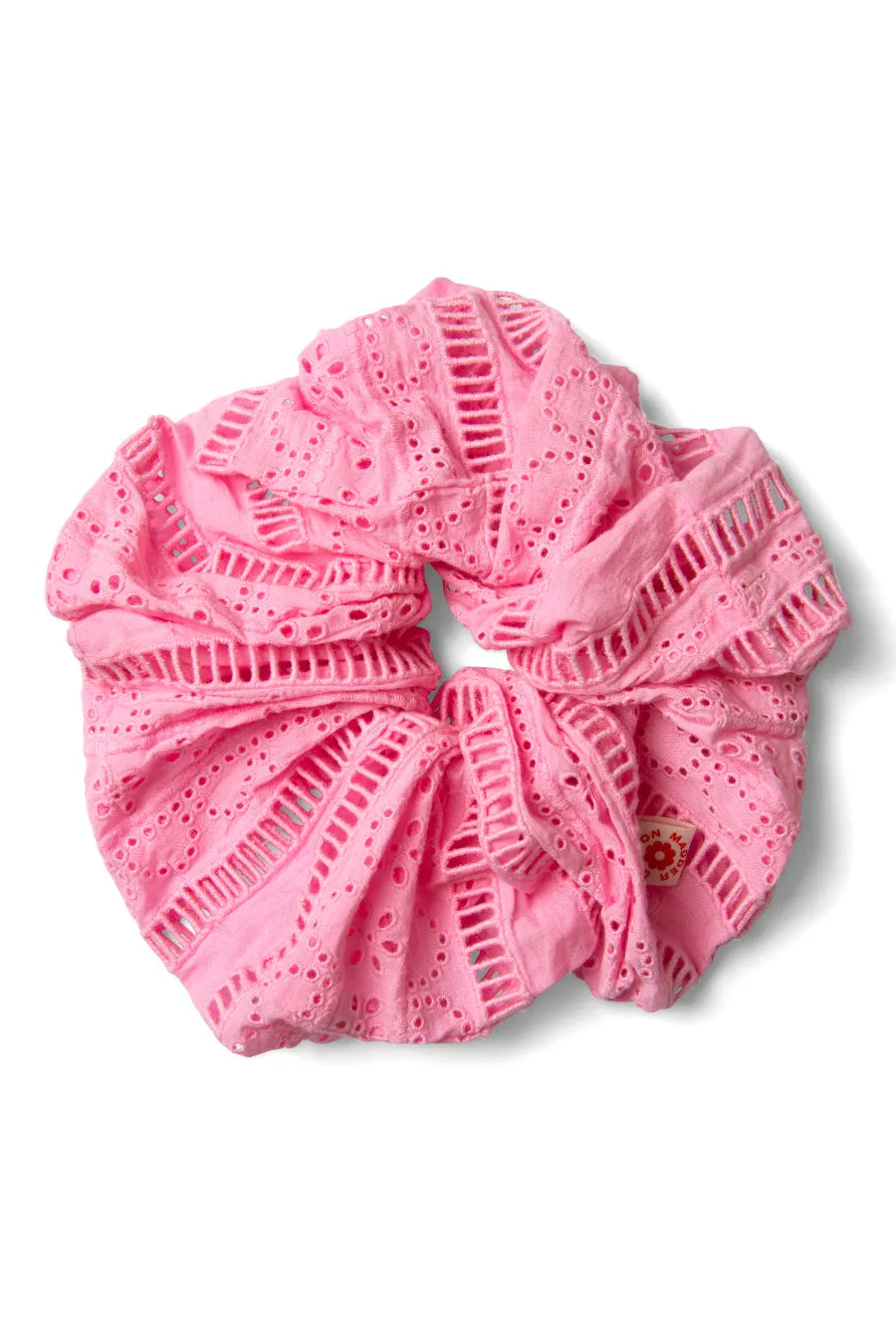 oversized broderie scrunchie in pink sold by Damson Madder product image thumbnail 3