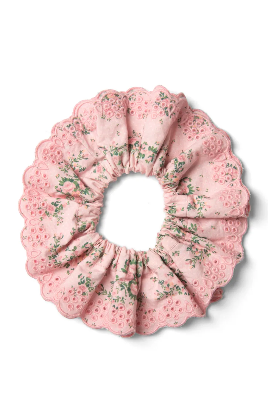 embroidered scrunchie in vintage floral sold by Damson Madder product image thumbnail 2