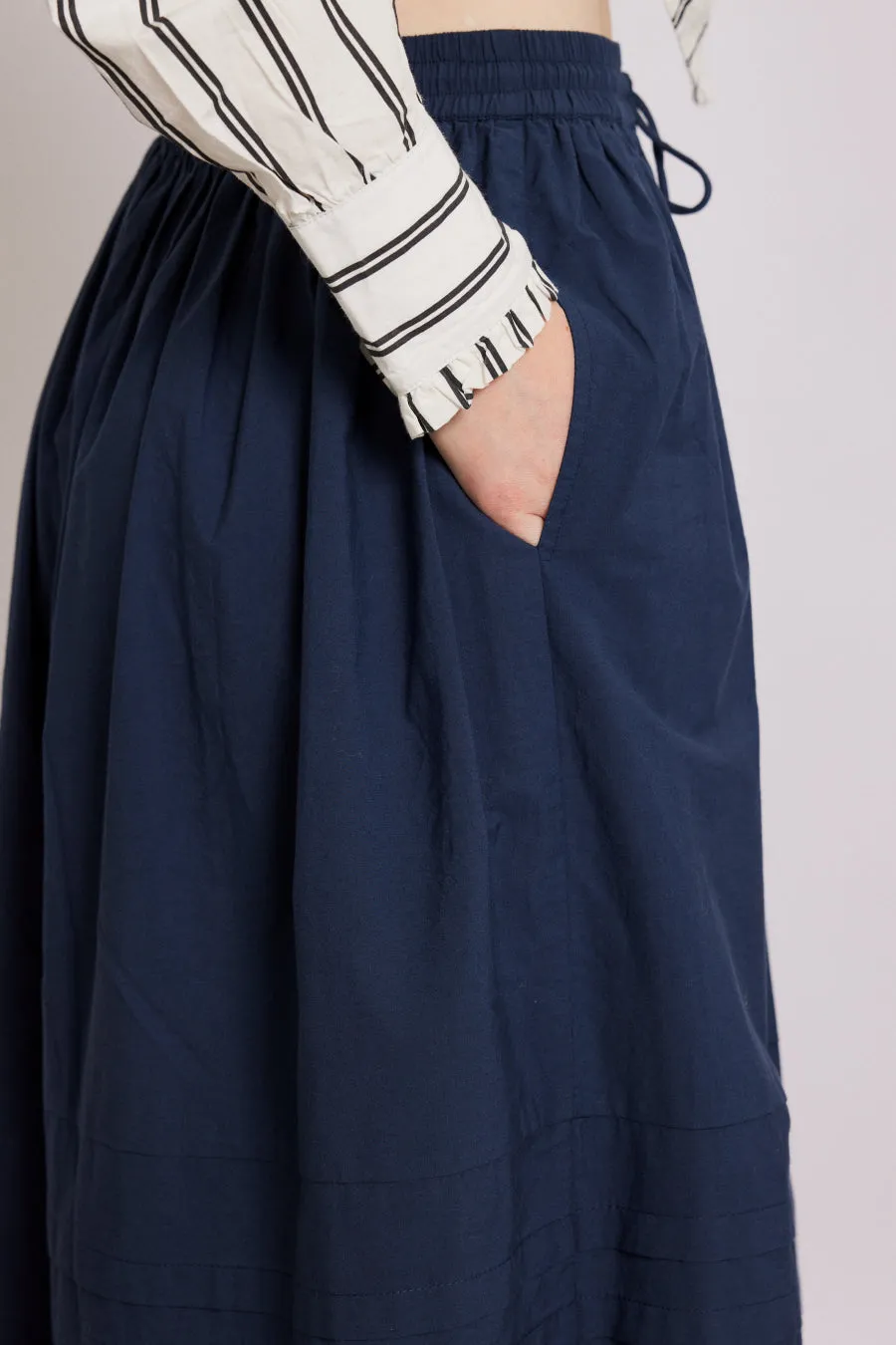 kelsey midi skirt - navy sold by Damson Madder product image thumbnail 3