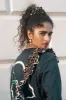 shirred garter scrunchie in leopard sold by Damson Madder