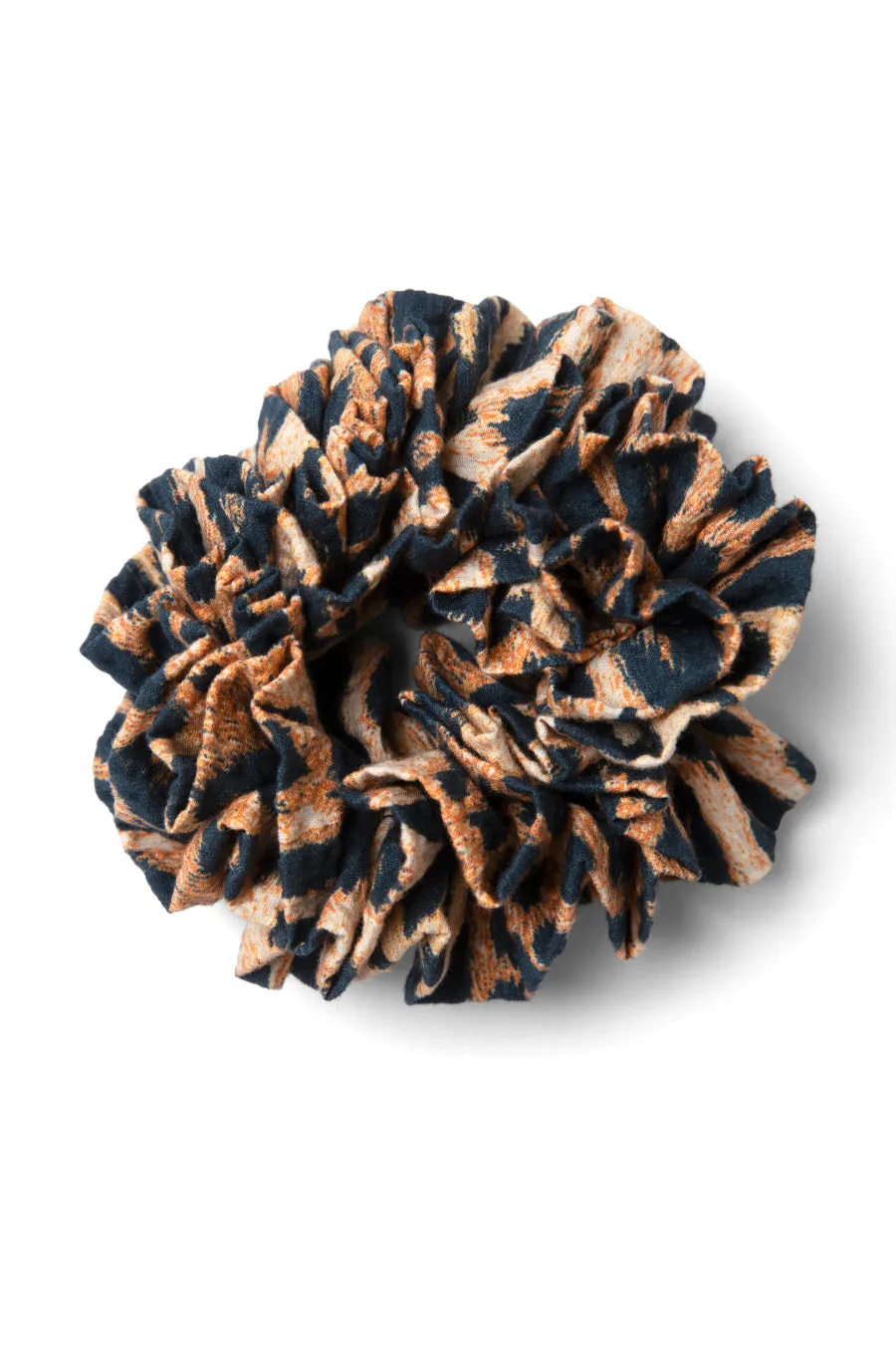 shirred garter scrunchie in leopard sold by Damson Madder product image thumbnail 2