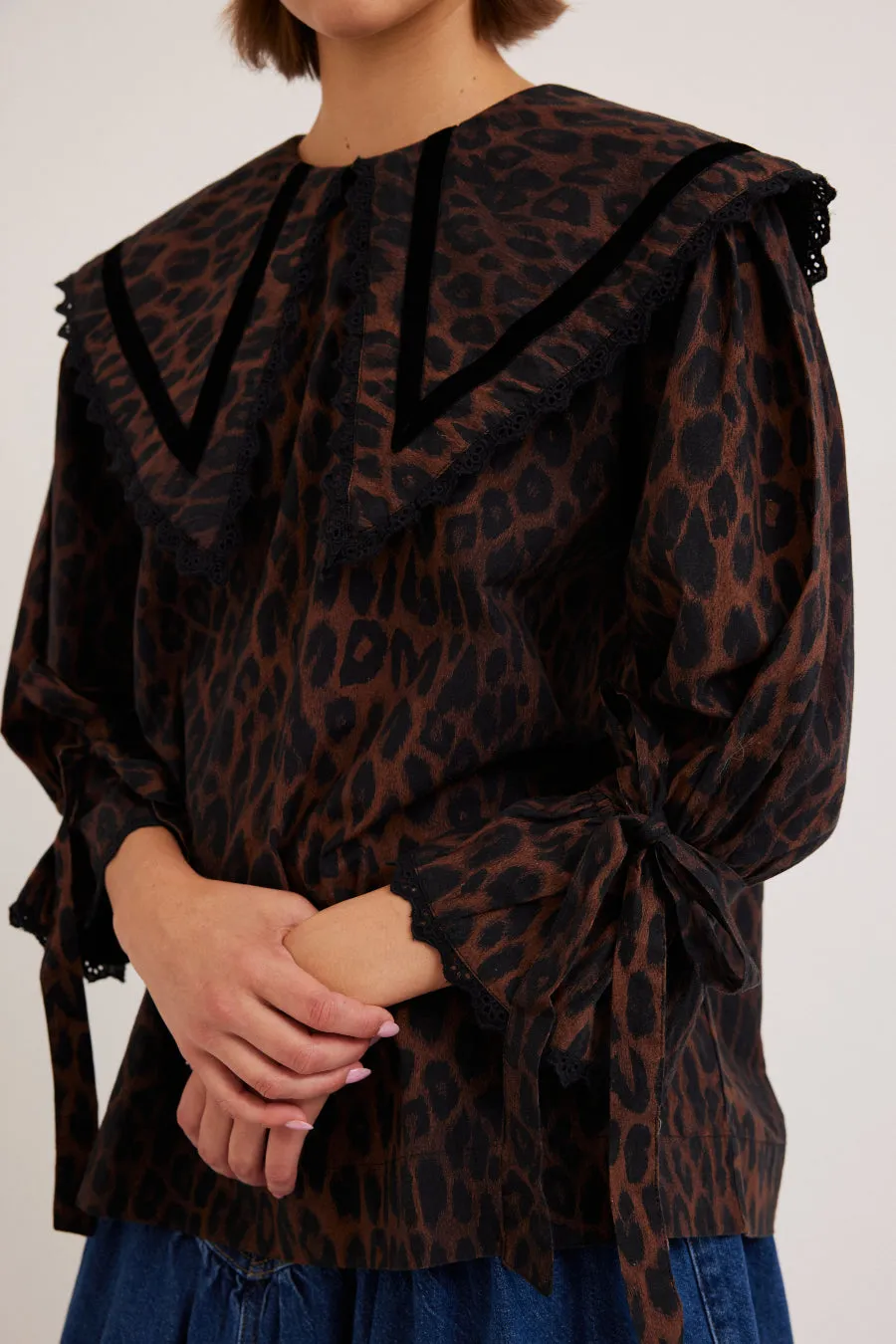 candice blouse - leopard sold by Damson Madder product image thumbnail 3
