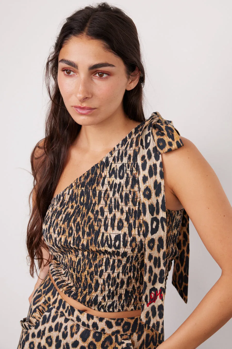 zadie asym top - leopard sold by Damson Madder