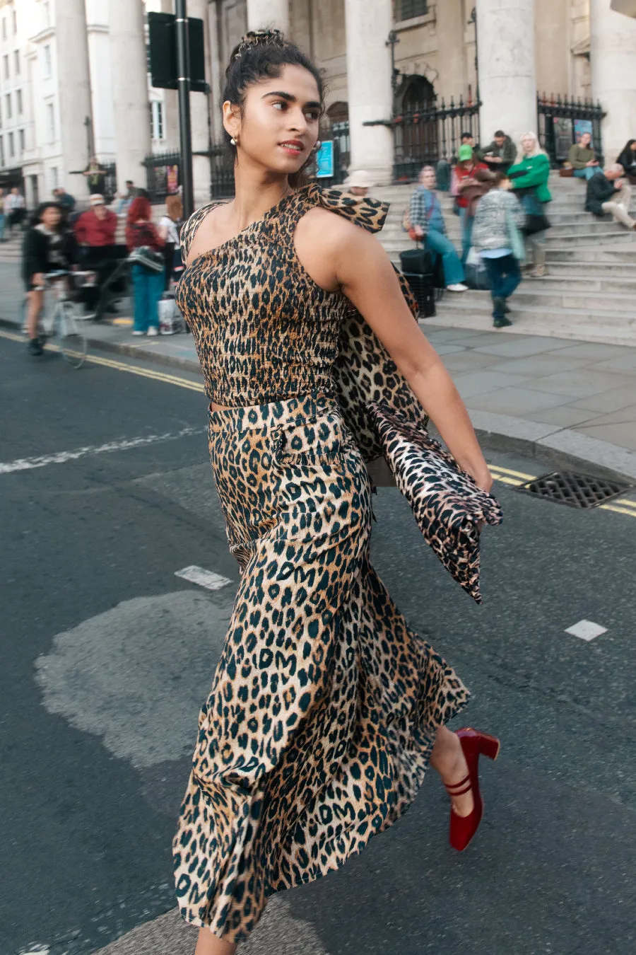 zadie asym top - leopard sold by Damson Madder product image thumbnail 2