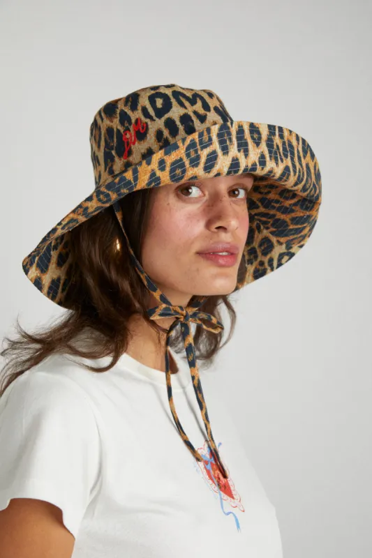 leopard print sunhat sold by Damson Madder