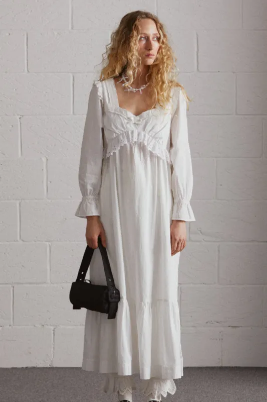 edith vintage midi - white sold by Damson Madder