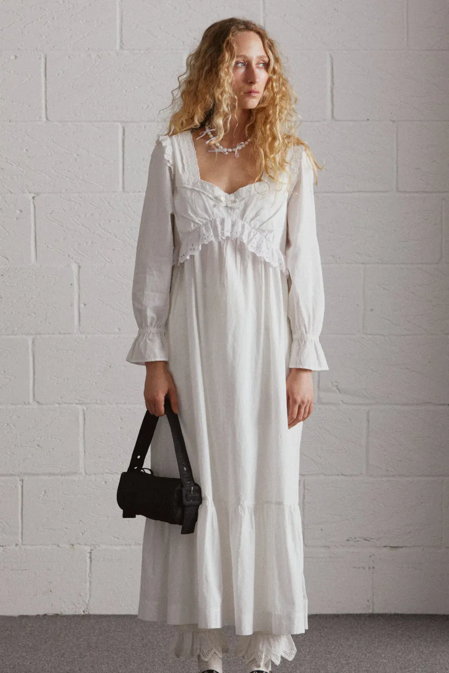 edith vintage midi - white sold by Damson Madder