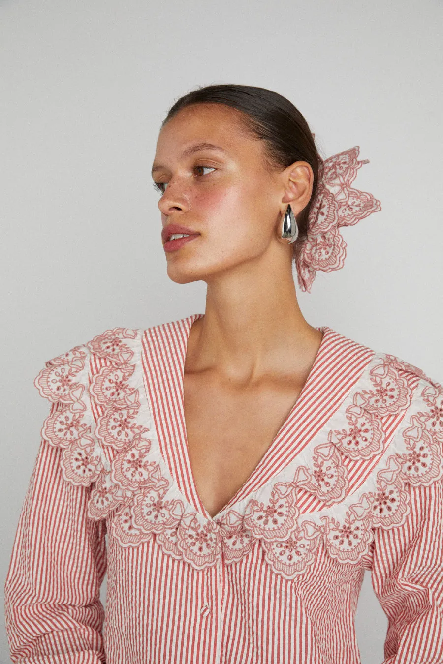 romilda blouse - candy stripe broderie sold by Damson Madder product image thumbnail 3