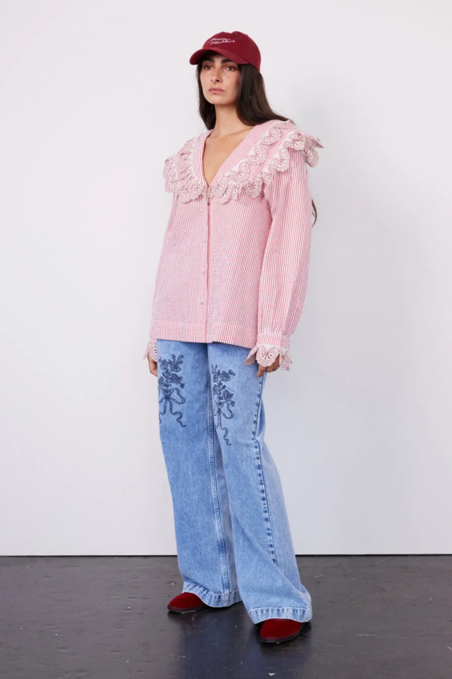 romilda blouse - candy stripe broderie sold by Damson Madder product image thumbnail 4