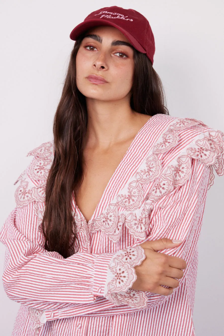 romilda blouse - candy stripe broderie sold by Damson Madder product image thumbnail 2