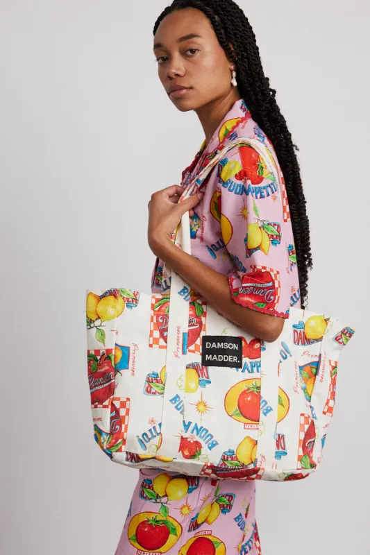 buon appetito! oversized tote bag sold by Damson Madder